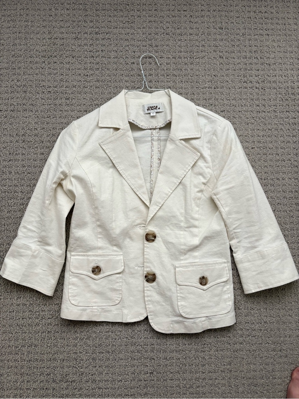 Linen Cream Blazer Jacket